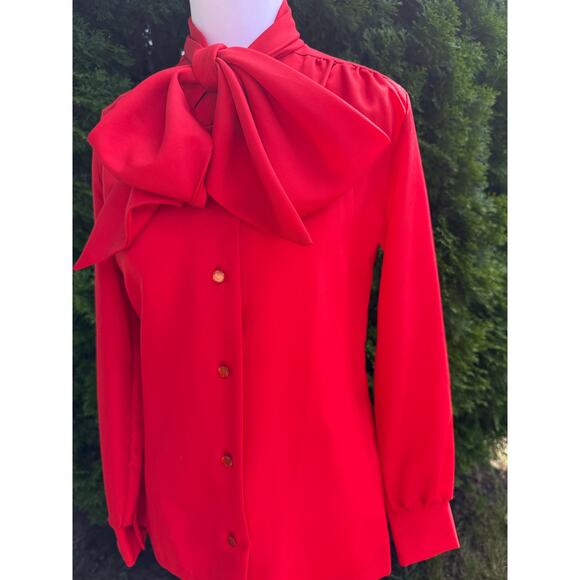 Vintage Terry of Chicago Red Blouse Size Small - Picture 2 of 7